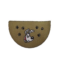 Dolls House Door Mat 1:24 Scale Green Half Moon Dog & Pawprint Design