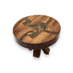 Dolls House River Table Solid Oak Round Epoxy Resin 1:24 Dining Room Furniture