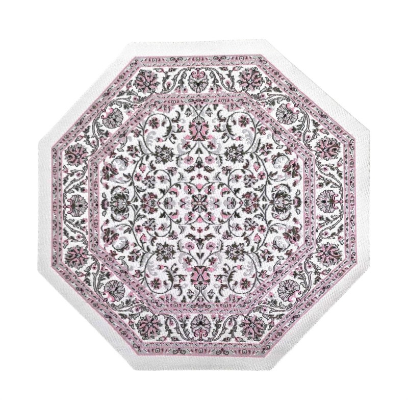 Dolls House Area Rug Traditional Octagonal Pink Floral Carpet Lge Dolls House Area Rug Traditional Octagonal Pink Floral Carpet Lge