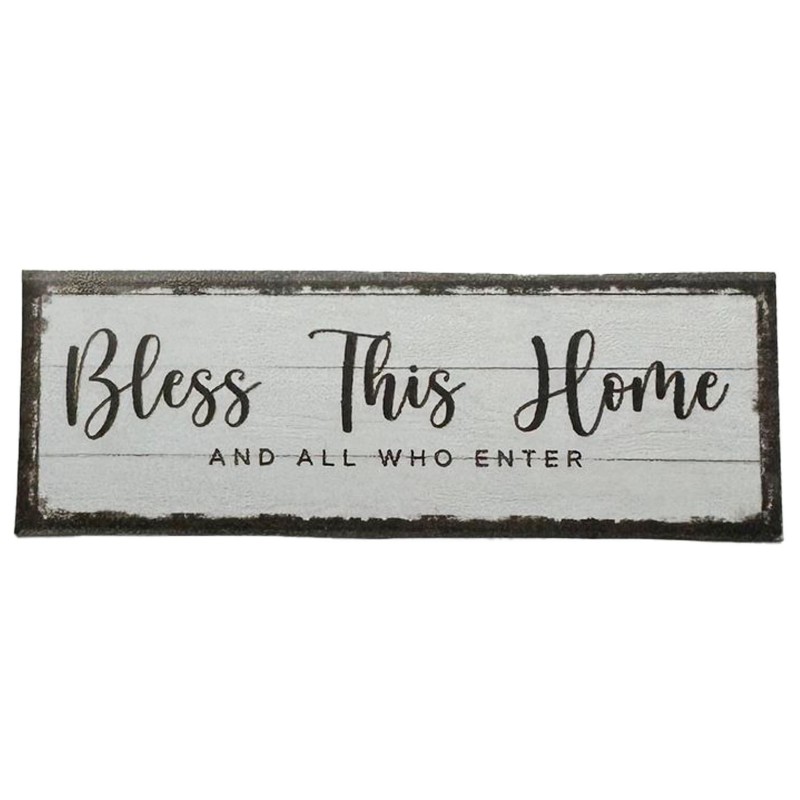Dolls House Bless This Home Family Wall Plaque Farmhouse Sign 1:12 Printed Card
