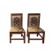 Dolls House 2 Side Chairs Slat Back Walnut Dining Room Furniture Walnut & Gold