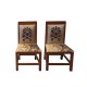 Dolls House 2 Side Chairs Slat Back Walnut Dining Room Furniture Walnut & Gold