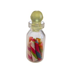 Dolls House Glass Jar with Candy Sticks Miniature Sweet Shop Store Accessory