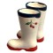 Dolls House White Wellington Boots Cherry Wellies Outdoor Garden Accessory