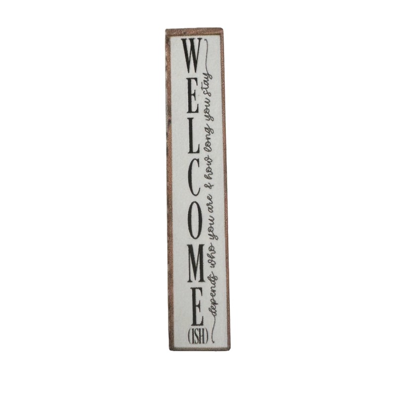 Dolls House Welcome Front Porch Sign Miniature Wooden Farmhouse Accessory