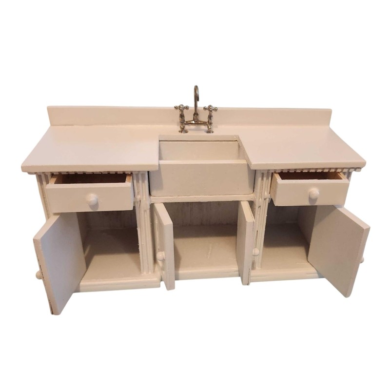 Dolls House Smallbone Sink Unit White Belfast Sink Miniature Kitchen Furniture