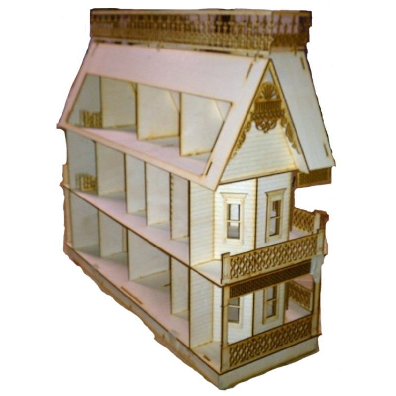 Victorian Farmhouse 1:24 Half Inch Scale Dolls House Laser Cut Flat Pack Kit