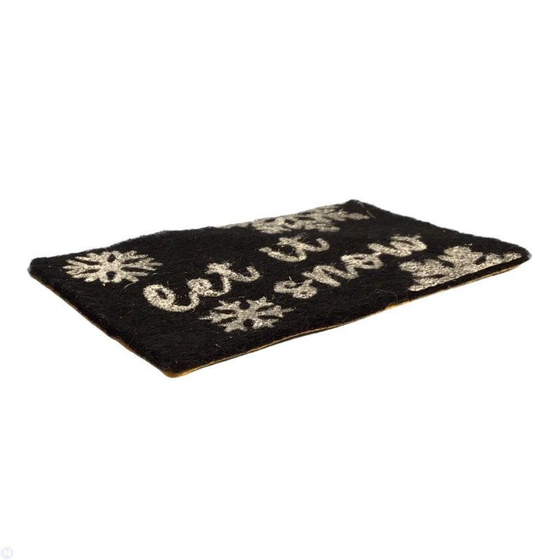 Dolls House Door Mat Let it Snow Winter Christmas Front Entrance Hall Accessory