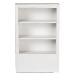 Dolls House White Shelf Unit Linen Cupboard Miniature Wooden Furniture 1:12