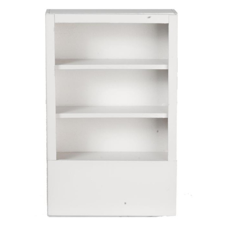 Dolls House White Shelf Unit Linen Cupboard Miniature Wooden Furniture 1:12