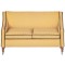 Dolls House Sofa Yellow Fabric Fauteuil Settee Walnut JBM Living Room Furniture