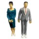 Dolls House Man in Suit & Lady Painted Standing Figures 1:24 Half Inch People