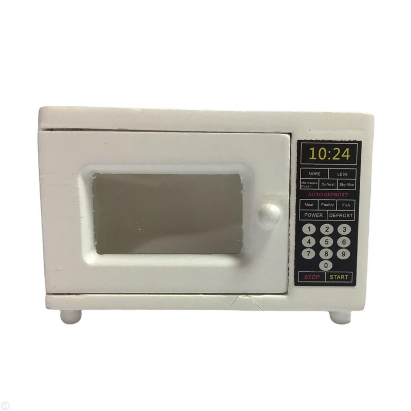 Dolls House Microwave White Kitchen Appliance Modern Accessory Miniature 1:12