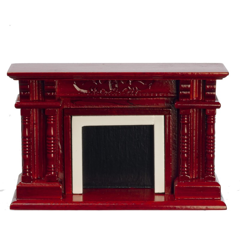 Dolls House Column Fireplace Victorian Mahogany Wooden Miniature Furniture 1:12