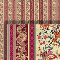 Dolls House Wallpaper Floral Stripe Pattern 1/2 inch 1:24 Miniature Print 583 Dolls House Wallpaper Floral Stripe Pattern 1/2 inch 1:24 Miniature Print 583