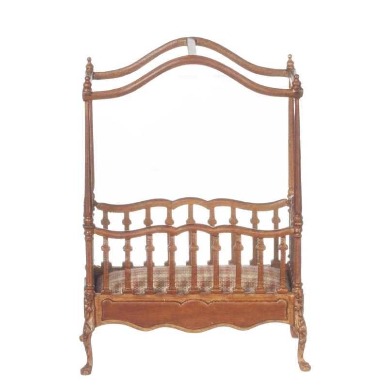 Dolls House Victorian Cot Crib Walnut 1:24 Scale Half Inch JBM Nursery Furniture