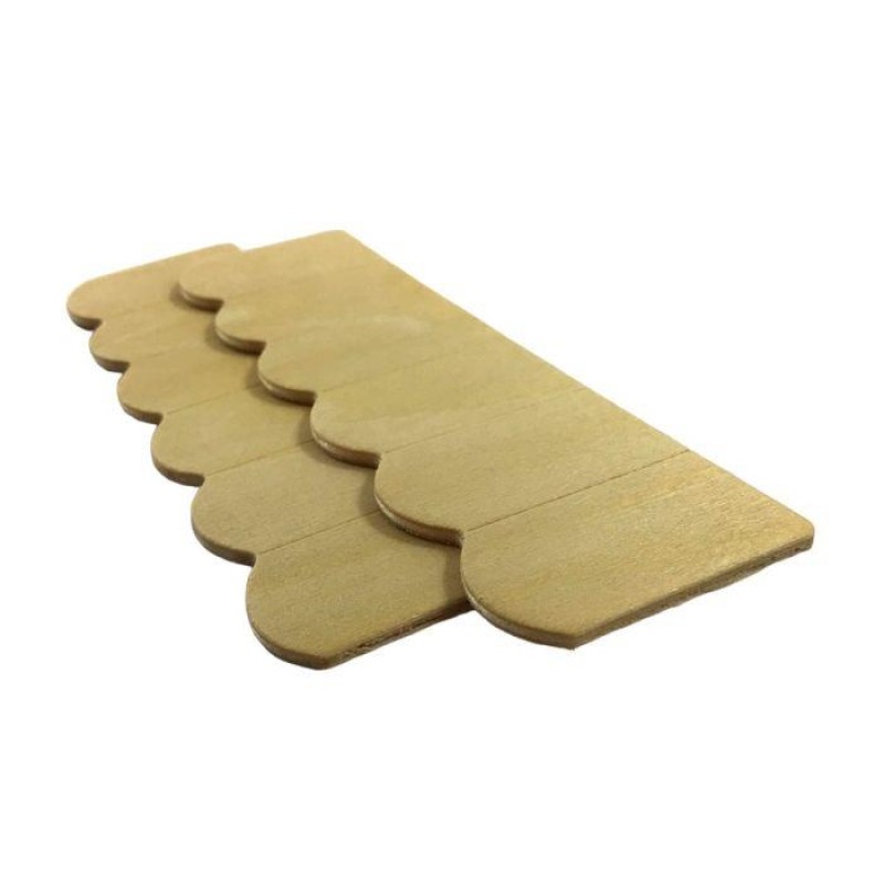 Dolls House Fish Scale Wooden Shingle Strips Unfinished Roofing Tiles Pack of 12