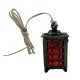 Dolls House Moorish Lantern Black Red Glow Hanging Electric Ceiling Light 12V