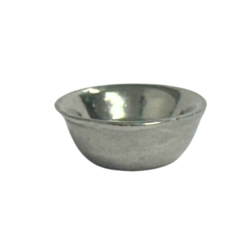 Basin for Ewer Pewter Bowl 1:24 1/2in Scale Dolls House Miniature Accessory