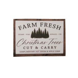 Farm Fresh Christmas Tree Sign Dolls House Miniature Accessory 1:12 Scale Card