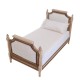 Dolls House Single Bed Unfinished Bare Wood Upholstered Head & Footboard Dolls House Single Bed Unfinished Bare Wood Upholstered Head & Footboard