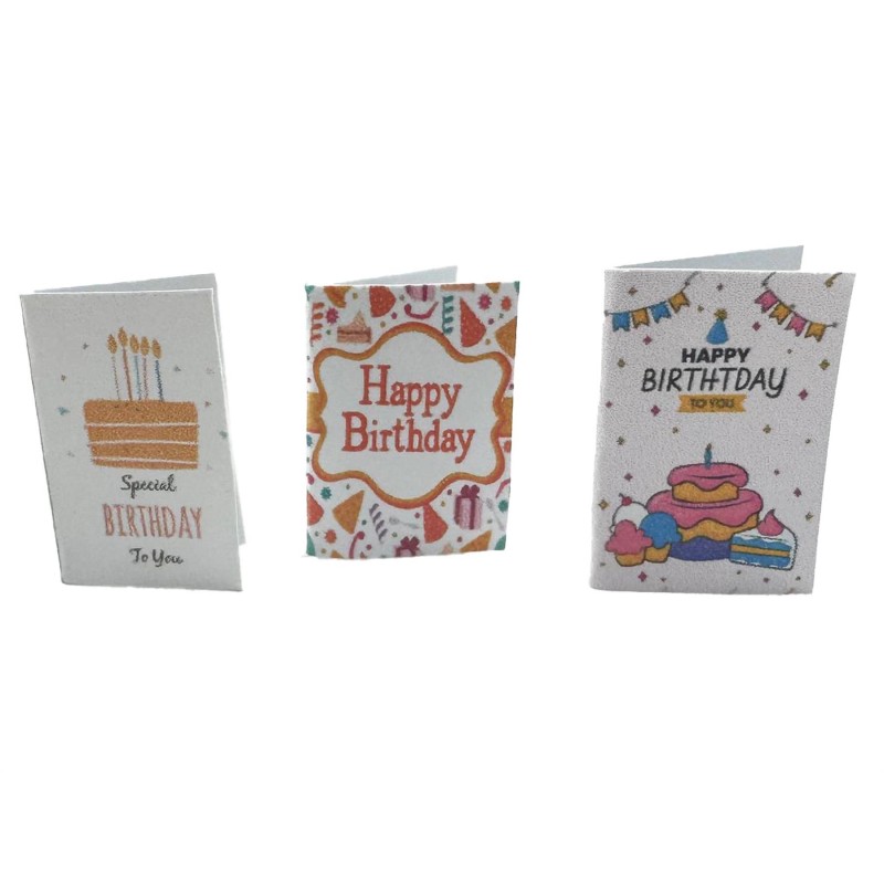Dolls House Birthday Cards Assorted Modern Happy Greeting Celebration Accessory