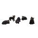 Dolls House 5 Black Cats Sitting Standing Lying 1:12 Pets Halloween Accessory
