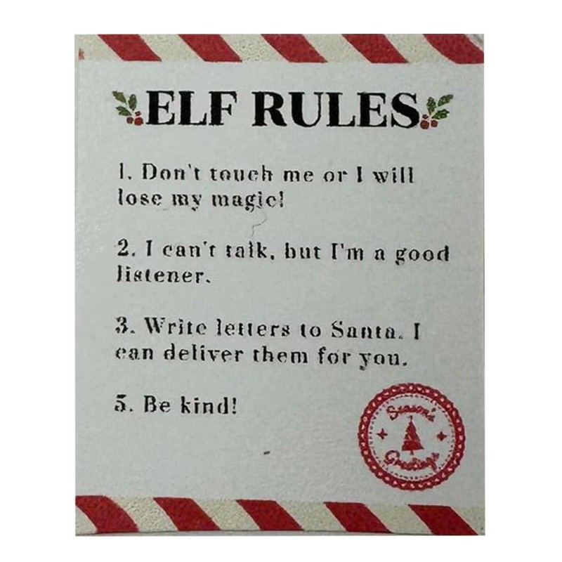 Dolls House Elf on the Shelf Rules Christmas Tradition 1:12 Nursery Accessory