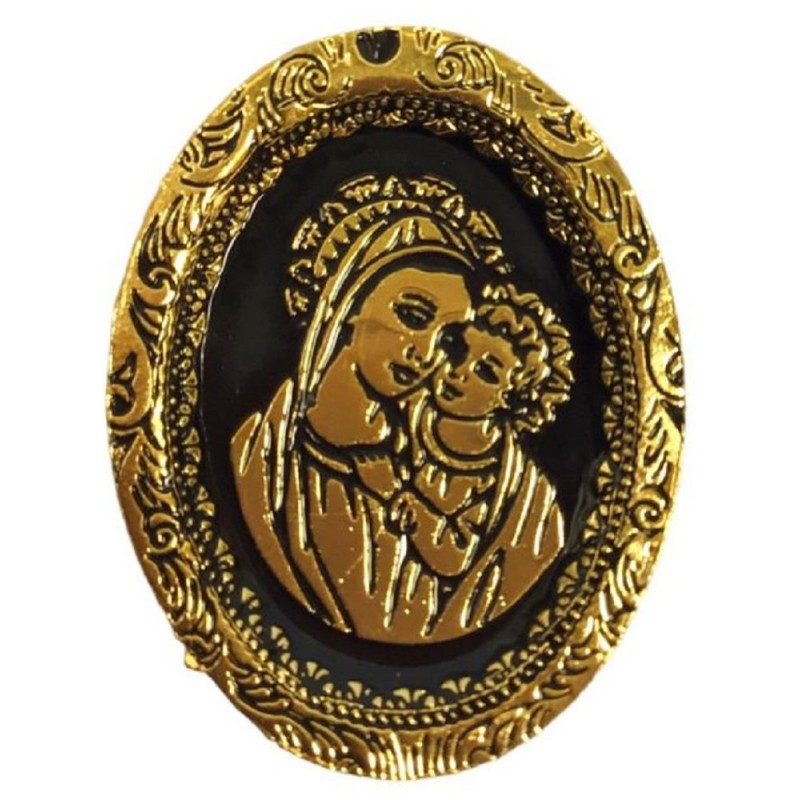 Dolls House Mary & Jesus Portrait Plate on Stand Embossed Religious Ornament