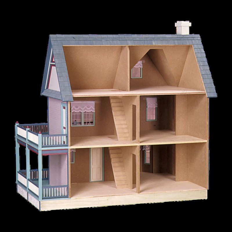 Dolls House Victoria's Farmhouse Kit 1:12 Scale Wooden Flat Pack Unpainted Dolls House Victoria's Farmhouse Kit 1:12 Scale Wooden Flat Pack Unpainted