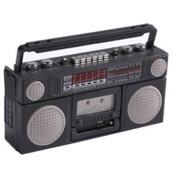 Dolls House Radio Cassette Player Black 1980's Accessory 1:12 Scale Non-Working