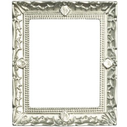 Dolls House Empty Picture Mirror Frame Ornate Silver Miniature Accessory Lge