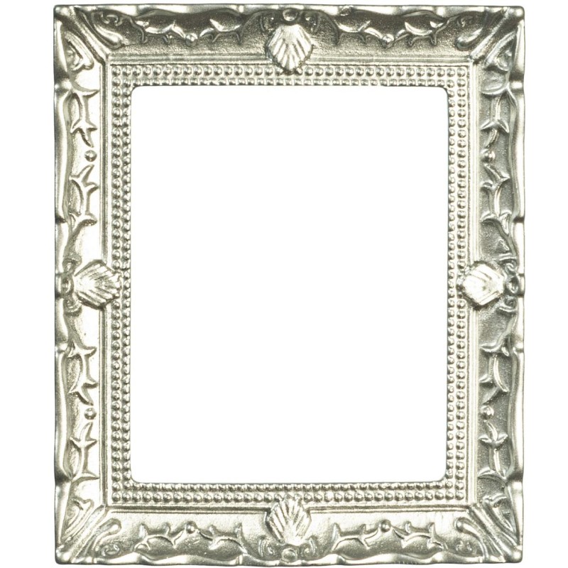 Dolls House Empty Picture Mirror Frame Ornate Silver Miniature Accessory Lge