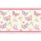 Dolls House Butterfly Wallpaper Border 1:24 1/2in Miniature Bedroom Print Pink