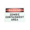Dolls House Warning Zombie Containment Area Sign 1:12 Scale Halloween Accessory