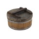 Dolls House Round Tub with Lid Miniature Rustic Kitchen Accessory 1:12 Scale