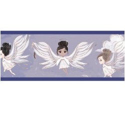 Dolls House Nursery Wallpaper Border Modern Angels 1:24 1/2 inch Miniature Print Dolls House Nursery Wallpaper Border Modern Angels 1:24 1/2 inch Miniature Print