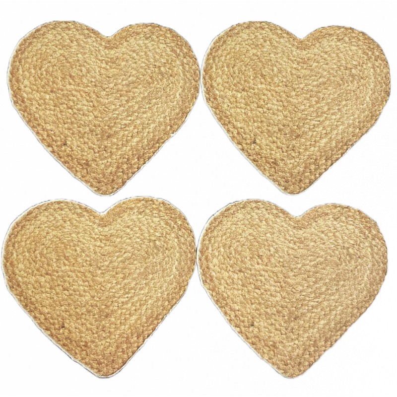 Dolls House Jute Heart Placemats Natural Table Mats 1:12 Dining Room Accessory
