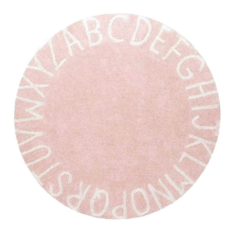 Dolls House Alphabet Rug Pink & White 1:12 Modern Nursery Accessory Printed Card