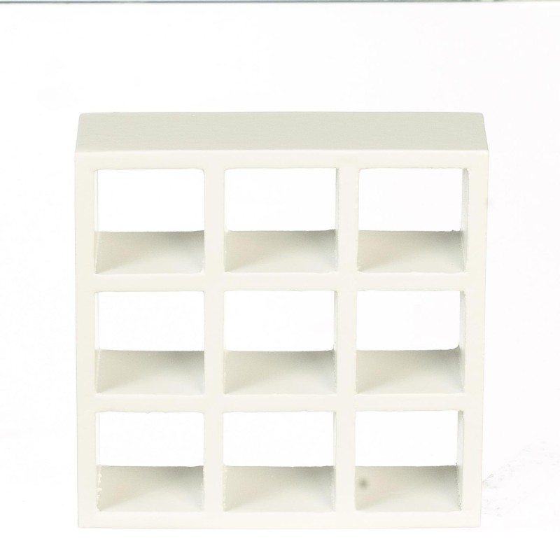Dolls House 9 Cube Display Unit Modern White Shelves Bookcase Miniature Furniture
