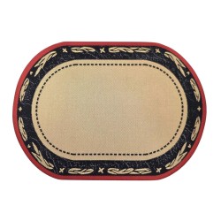 Dolls House Oval Rug Beige Red Black Miniature 1:12 Carpet Med Dolls House Oval Rug Beige Red Black Miniature 1:12 Carpet Med