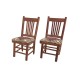 Dolls House 2 Side Chairs Slat Back Walnut Dining Room Furniture Wooden 1:12