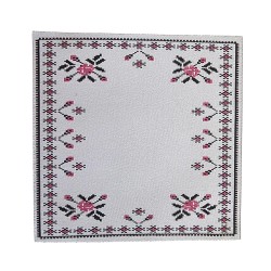 Dolls House Silver Grey Rug Cross Stitch Design Miniature Accessory Small Square