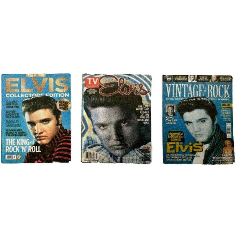 Dolls House Elvis Presley Vintage Rock Musical Magazine Cover Set 1:12 Accessory Printed Card