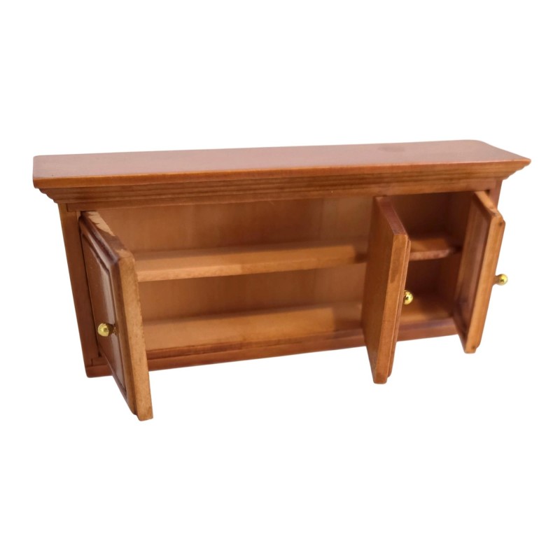 Dolls House Wall Cabinet Walnut Unit Kitchen Furniture Dolls House Wall Cabinet Walnut Unit Kitchen Furniture