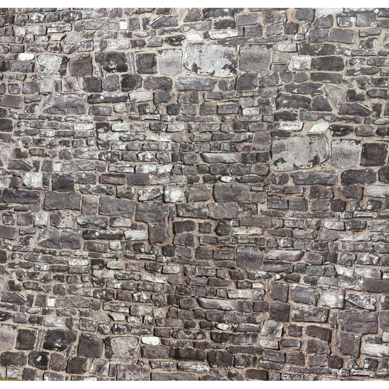 Dolls House Grey Stone Wall Exterior DIY Card Sheet 1:12 Scale
