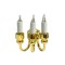 Triple Wall Sconce Candle Light Gold 12V Electric Dolls House Miniature 1:12