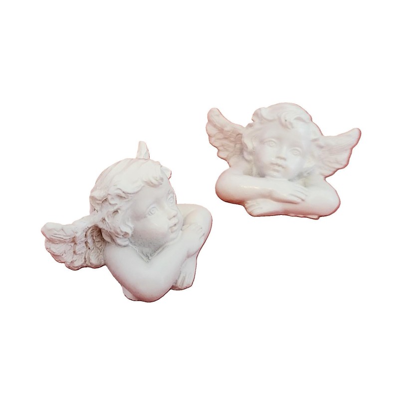 Dolls House 2 Cherub Shelf Sitters Bust Statues Figurines 1:12 Ornaments