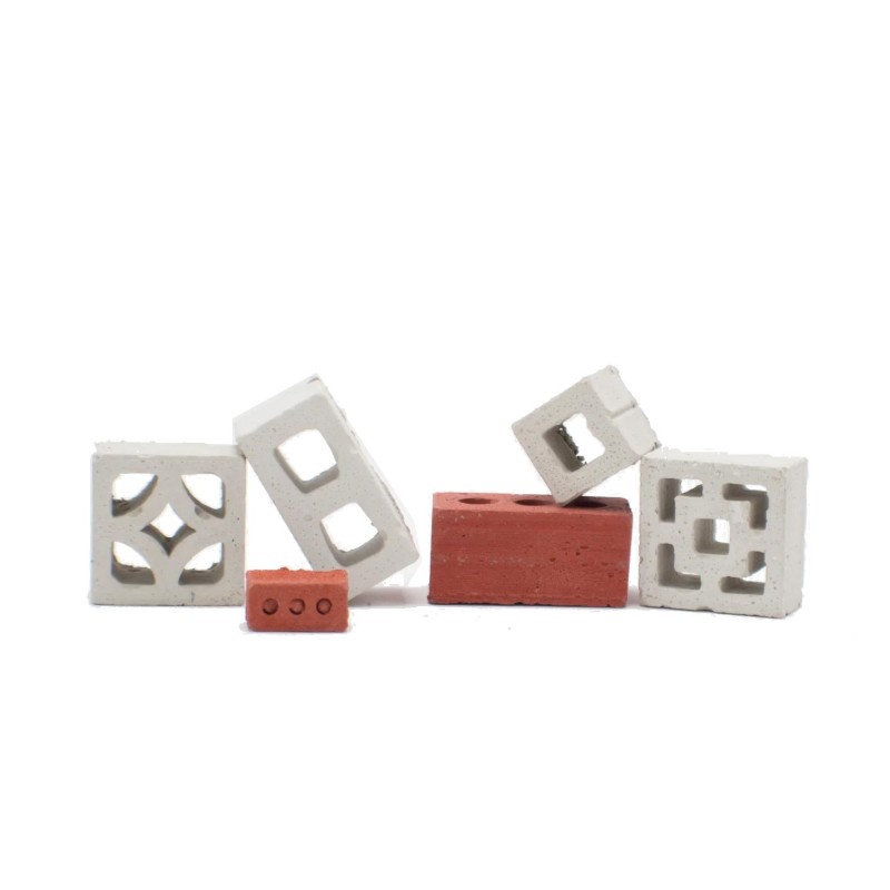 Dolls House Bricks & Blocks Sample Pack of Assorted Concrete Building Components