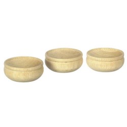 Dolls House 3 Wooden Bowls Natural Unfinished Miniature Accessory 1:12 Scale